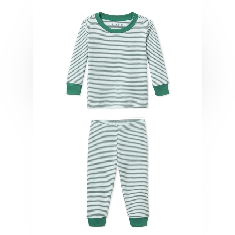 LAKE pajama set 2T - classic green voyager stripe